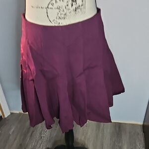 Lush Purple Mini Skater Skirt with Pleats